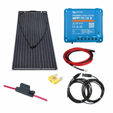 Solcellepakke 12V Båt Fleksibel 100W m/Victron 15A MPPT 